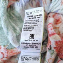 Load image into Gallery viewer, M&amp;S Linen Blend Dress UK 12 Shift Tropical Floral Colourful Summer Sleeveless
