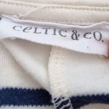 Load image into Gallery viewer, Celtic &amp; Co T-Shirt Dress Striped UK 8 Cream Navy Breton 100% Cotton Pockets
