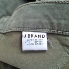 Load image into Gallery viewer, J Brand Jeans Super Skinny Size W24 Khaki Green Stretch Denim Drainpipe Low Rise
