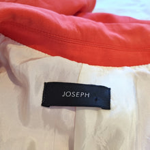 Load image into Gallery viewer, Joseph Boyfriend Blazer 100% Silk Coral Orange Lined Oversized Work Office 10
