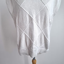 Load image into Gallery viewer, M&amp;S Knitted Tank Top Medium Ivory Cotton Blend Sleeveless Jumper Vest White
