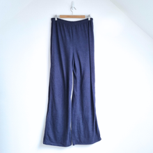 Load image into Gallery viewer, Long Tall Sally Trousers UK 16Soft Knit Wide Leg Flare Navy Blue  Pull On Lounge
