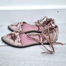 Load image into Gallery viewer, Free People x FarylRobin Flats Shoes Vegan Florence Velvet Pink Ankle UK 7 US 9
