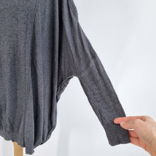 Load image into Gallery viewer, AllSaints Knit Tunic Dress Grey Cold Shoulder Silk Cotton Bago Jumper Short 12
