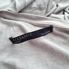 Load image into Gallery viewer, AllSaints Kerin Vest Large Wrap Fine Knit Taupe Beige Viscose Wool Top V Neck
