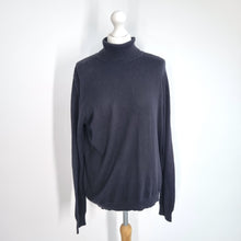 Load image into Gallery viewer, Woolovers Rollneck Jumper Black Large Silk Cotton Blend Turtleneck Fine Knit

