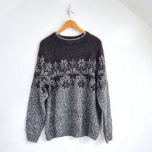 Load image into Gallery viewer, Next Fair Isle Jumper Men’s Large Grey Nordic Pattern Wool Blend Winter Knit
