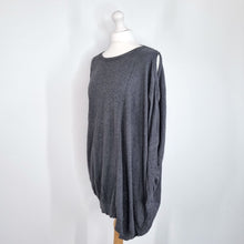 Load image into Gallery viewer, AllSaints Knit Tunic Dress Grey Cold Shoulder Silk Cotton Bago Jumper Short 12
