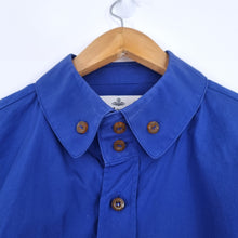 Load image into Gallery viewer, Vivienne Westwood Mens Shirt Royal Blue Long Sleeves Embroidered Logo Cotton 54
