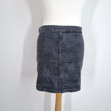 Load image into Gallery viewer, We the Free People Skirt Denim Mini UK 12 Wrap Studs Button Stretch Black Jeans
