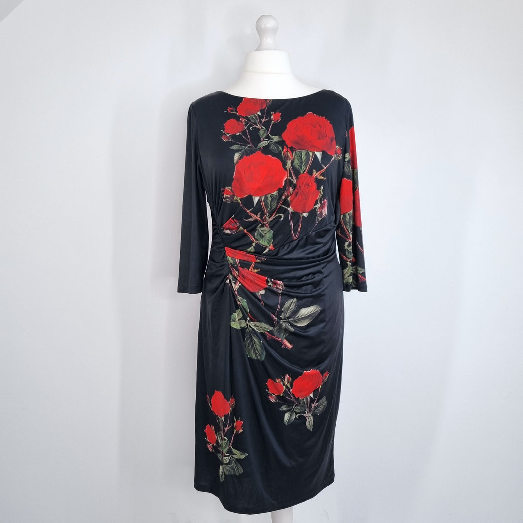 NEW Phase Eight Dress Roses Print Veronica Work Cocktail Shift Lined Floral 18