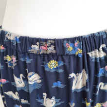 Load image into Gallery viewer, Cath Kidston Skirt Swans Print Navy Blue Pockets Shirt Mini Skater Jersey Small
