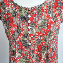 Load image into Gallery viewer, Nomads Floral Tunic Top UK 10 100% Cotton Red Green Boho Summer Blouse Indian
