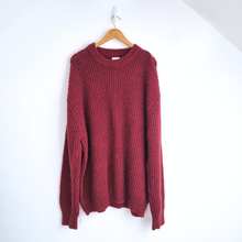 Load image into Gallery viewer, Next Chunky Knit Jumper XXL Men's Fisherman Wool Blend Burgundy Oversized Crew
