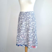 Load image into Gallery viewer, White Stuff Reversible Skirt A Line Blue Floral Print 100% Cotton Lined Flare 12
