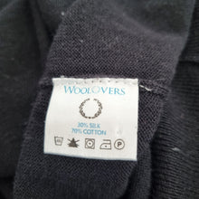 Load image into Gallery viewer, Woolovers Rollneck Jumper Black Large Silk Cotton Blend Turtleneck Fine Knit
