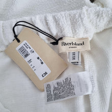Load image into Gallery viewer, River Island Studios Trousers M 14 NEW Cream Towelled Casual Pockets Wide Leg
