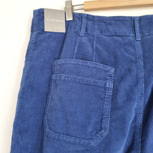 Load image into Gallery viewer, Oliver Bonas Corduroy Trousers 18 20 NEW Wide Leg Cropped Pockets Blue RRP £65
