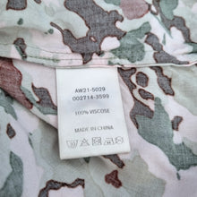 Load image into Gallery viewer, Hush Dress Camouflage Print Skater Tunic Khaki Green Casual Viscose Shirt 14
