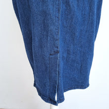 Load image into Gallery viewer, Collectif Denim Skirt Suspenders Pencil High Rise Dark Blue Retro Pinup 16 XL
