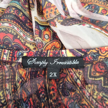 Load image into Gallery viewer, Simply Irresistible Beach Coverup Tunic Dress 2XL Paisley Print Boho Summer Top
