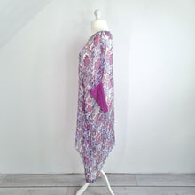 Load image into Gallery viewer, Nila Rubia Beach Coverup Dress Chiffon Sheer Kaftan Tunic Purple Floral One Size
