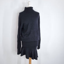 Load image into Gallery viewer, AllSaints Hava Jumper Dress Wool Cashmere Blend Black Roll Neck Knit Medium
