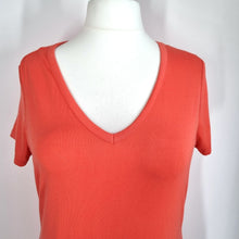 Load image into Gallery viewer, M&amp;S Maxi T-Shirt Dress Coral UK 16 Short Sleeves Stretch Viscose Casual Relaxed

