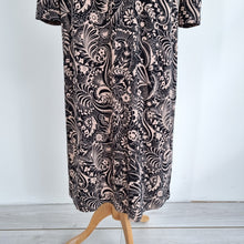 Load image into Gallery viewer, Boden Midi Dress Jersey Floral Print Long Sleeves Kaftan Tunic Shirt Black 10
