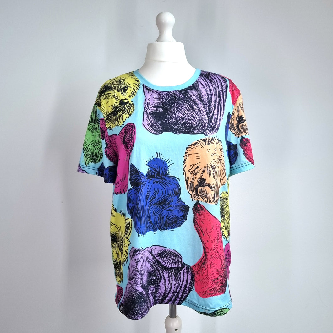Fresh Hoods T-shirt Dogs Breeds 3XL Colourful Turquoise Top Pets Plus Size