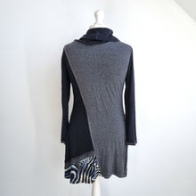 Load image into Gallery viewer, Joseph Ribkoff Patchwork Dress UK 16 Jumper Zebra Print Cowl Neck Tunic Winter
