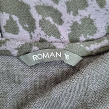 Load image into Gallery viewer, Roman Midi Dress Leopard Print  UK 16 Purple Animal Skater Stretch Casual
