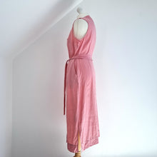 Load image into Gallery viewer, Boden Midi Shirt Dress 100% Linen Pink Belted Pockets Button Down Stained 14 R
