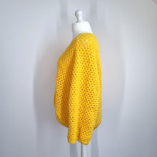 Load image into Gallery viewer, Handmade Crochet Jumper Yellow Oversized Chunky Knit Granny Long Sleeve L to XXL
