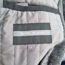 Load image into Gallery viewer, River Island Grey Wool Blend Hooded Parka Coat Men Small Winter Jacket Duffle
