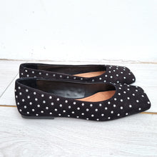 Load image into Gallery viewer, Vicenza Anthropologie Ballet Flats UK 3 Studded Black Square Toe Suede EU36
