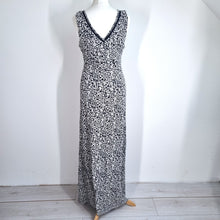 Load image into Gallery viewer, Fat Face Maxi Dress UK 14 Jersey Long Floral Print Navy Blue Grecian Cruise
