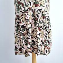 Load image into Gallery viewer, Hush Dress Camouflage Print Skater Tunic Khaki Green Casual Viscose Shirt 14
