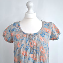 Load image into Gallery viewer, Seasalt Cornwall Scenic Dress 100% Linen Tunic Grey Pastel Short Floral Size 10
