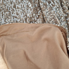 Load image into Gallery viewer, M&amp;S Sequin Top Blouse Size 20 Silver Nude Lined T-Shirt Christmas Party Sparkly
