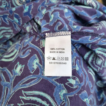 Load image into Gallery viewer, Anokhi for East Dress Maxi Block Print Floral Blue Purple 100% Cotton Boho 16
