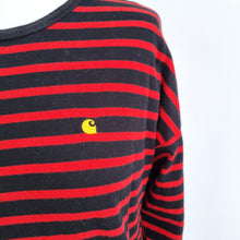 Load image into Gallery viewer, Carhartt WIP Robbie T-shirt Women Medium Striped Long Sleeves Red Black Cotton
