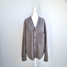 Load image into Gallery viewer, ARKET Wool Alpaca Cardigan Small Grey Oversized Button Front Chunky Knit Pocket
