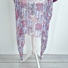 Load image into Gallery viewer, Nila Rubia Beach Coverup Dress Chiffon Sheer Kaftan Tunic Purple Floral One Size
