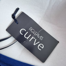 Load image into Gallery viewer, Figleaves Curve Bikini Top UK 24 BNWT Blue White Chevron High Halter Neck
