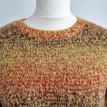 Load image into Gallery viewer, Vintage Fabrizio Jumper Mohair Blend M L Knit Striped Mustard 80s 90s Sweater
