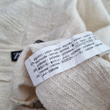 Load image into Gallery viewer, Zara Trousers Cream Wide Leg Large Raw Side Stripe High Rise Woven Tweed Pockets
