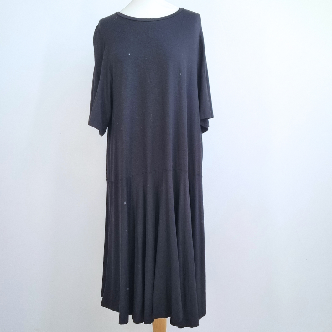 Masai Dress Lagenlook Black Medium Oversized Jersey A Line Stretch Casual Smock