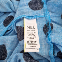 Load image into Gallery viewer, M&amp;S Dress Mini Polka Dot Babydoll Blue Tunic Smock Long Sleeves Casual 20 Petite
