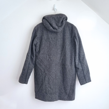 Load image into Gallery viewer, River Island Grey Wool Blend Hooded Parka Coat Men Small Winter Jacket Duffle
